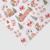 Papier Mousseline Gingerbread de Noël Rouge (Détail)