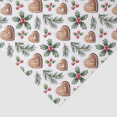 Papier Mousseline Gingerbread Hearts & Holly Christmas Holiday (Détail)