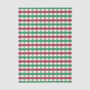 Papier Mousseline Gingham à carreaux rouge et vert de style fermier