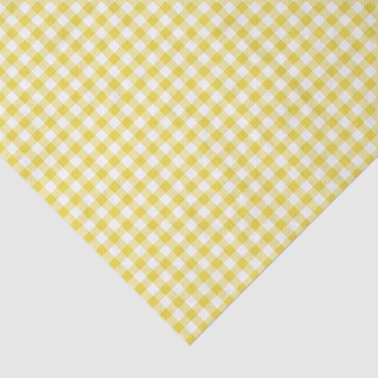 Papier Mousseline Gingham Classique Jaune Doré (Détail)