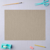 Papier Mousseline Gingham marron bois (Artisanat)