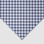 Papier Mousseline Gingham Rétro Bleu Marine (Détail)