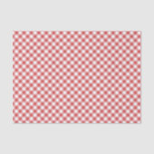 Papier Mousseline Gingham Rétro Rouge Corail (Recto)