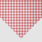 Papier Mousseline Gingham Rétro Rouge Corail (Détail)