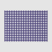 Papier Mousseline Gingham Rustique Bleu Nuit Blanc Noël (Recto)