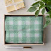 Papier Mousseline Gingham vert menthe (Cadeau)