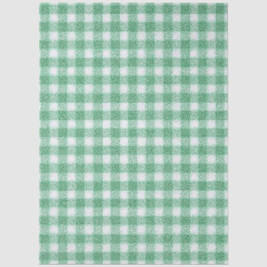 Papier Mousseline Gingham vert menthe (Recto)