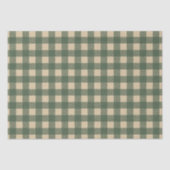 Papier Mousseline Gingham Vert Rustique Campagne (Recto)