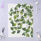 Papier Mousseline Ginkgo Biloba vert - (Artisanat)