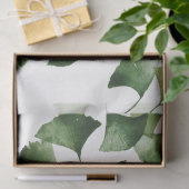 Papier Mousseline Ginkgo Biloba vert - (Cadeau)