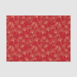 Papier Mousseline Ginkgo d'or d'automne en rouge pour un cadre de vi
