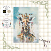 Papier Mousseline girafe éclectique bohème