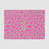Papier Mousseline Girafe Motif rose et vert (Recto)