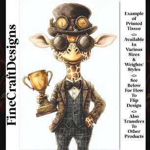 Papier Mousseline Girafe Steampunk Excentrique, Coupe de Trophée AU1