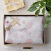 Papier Mousseline Girafe tenant un rose (Cadeau)