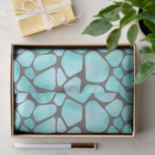 Papier Mousseline Girafe Turquoise et Grey Imprimer Découpage (Cadeau)