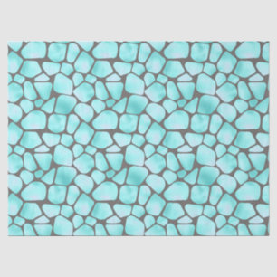 Papier Mousseline Girafe Turquoise et Grey Imprimer Découpage