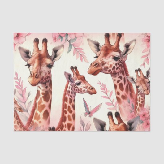 Papier Mousseline Giraffe à l'aquarelle (Recto)