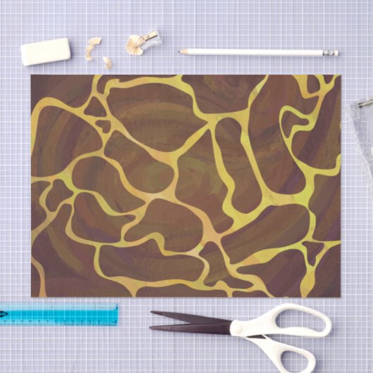 Papier Mousseline Giraffe Brown et jaune (Artisanat)