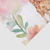 Papier Mousseline Giraffe dans un champ de fleurs aquarelle (Détail)