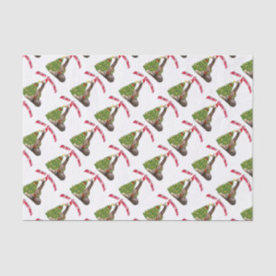 Papier Mousseline Giraffe de Noël à Santa Hat