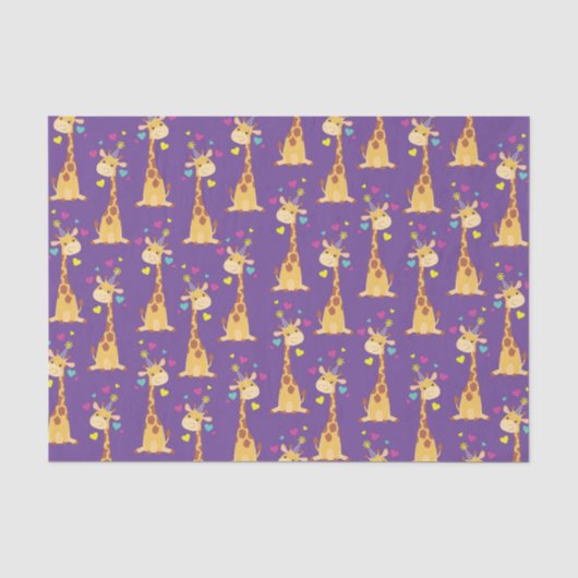 Papier Mousseline Giraffe fête d'anniversaire (Recto)