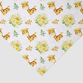 Papier Mousseline Giraffe Fleurs Florales Jaunes (Détail)