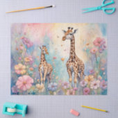 Papier Mousseline Giraffe Garden Pastel (Artisanat)