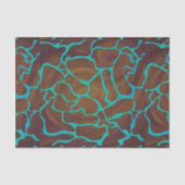 Papier Mousseline Giraffe Impression Brown et Turquoise (Recto)