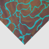Papier Mousseline Giraffe Impression Brown et Turquoise (Détail)