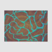 Papier Mousseline Giraffe Impression Brown et Turquoise (Recto)