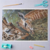 Papier Mousseline Giraffe Mère Bébé Gros plan Découpage (Artisanat)