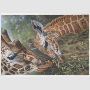 Papier Mousseline Giraffe Mère Bébé Gros plan Découpage