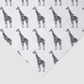 Papier Mousseline Giraffe Silhoutte noir et gris (Détail)