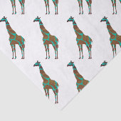 Papier Mousseline Giraffe Siloette Brown et Turquoise (Détail)