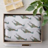 Papier Mousseline Giraffe Siloette Brown et Turquoise (Cadeau)
