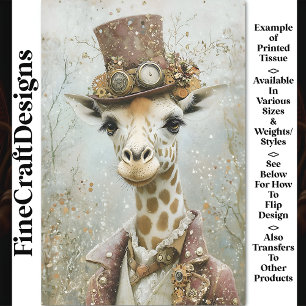 Papier Mousseline Giraffe victorienne Steampunk, chapeau supérieur C