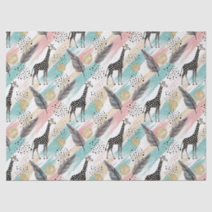 Papier Mousseline Giraffe Whimsical Polka Dot Motif - Pastel