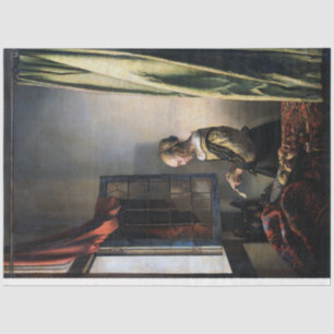 Papier Mousseline Girl Reading a Letter à Open Window, Vermeer