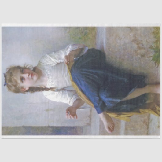 Papier Mousseline Girl Sewing, Bouguereau (Recto)
