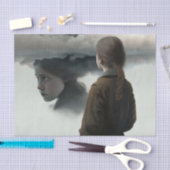 Papier Mousseline Girl with clouds (Artisanat)