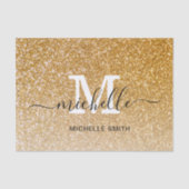 Papier Mousseline Girly Chic Féminin Monogramme Écriture (Recto)