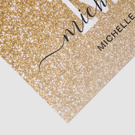 Papier Mousseline Girly Chic Féminin Monogramme Écriture (Détail)