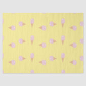Papier Mousseline Glaces roses sur jaune (Recto)