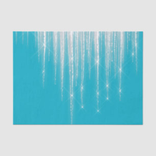 Papier Mousseline Glaçons de Noël Bleu Aqua