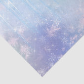Papier Mousseline Glaçons Flocons de neige Cristaux Bleu Violet Anni (Détail)