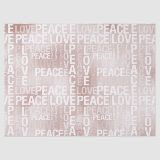 Papier Mousseline Glam Blush Pink Peace Love (Recto)