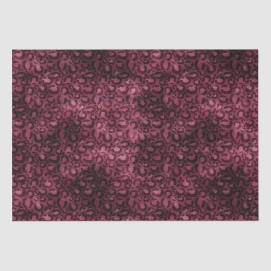 Papier Mousseline Glam Burgundy Empreinte de léopard (Recto)