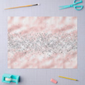 Papier Mousseline Glam Girl Pink Silver Parties scintillant Sparkle  (Artisanat)