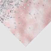 Papier Mousseline Glam Girl Pink Silver Parties scintillant Sparkle  (Détail)